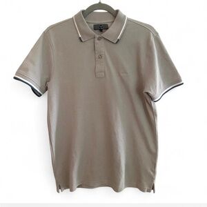 ENRICO COVERI SPORTSWEAR GRAY SHORT SLEEVE COTTON POLO SHIRT SIZE LARGE PREPPY